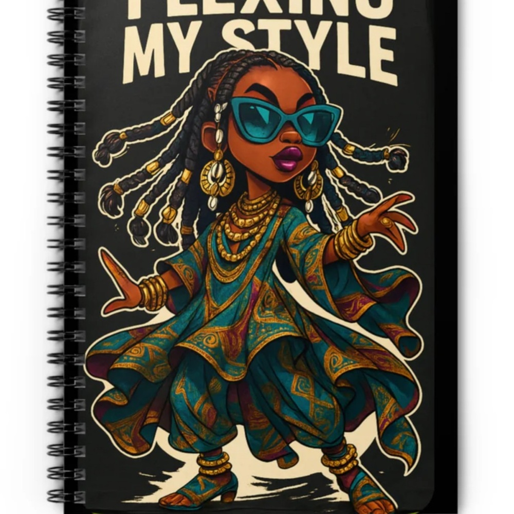 Flexing My Style Spiral Notebook with Fashion Illustration